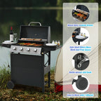 Stainless Steel Burners 4-Burner 34,000 BTU Gas Grill for Patio Outdoor Grills