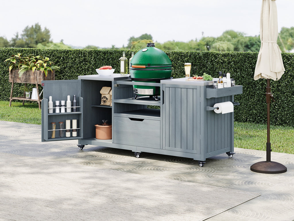 K&K 66.5" Outdoor Kitchen Island for Big Green Egg Grills (Cart only…)