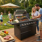 46-Inch 75300 BTU 6-Burners Deluxe Stainless Steel Gas Outdoor Kitchen Barbecue Grill
