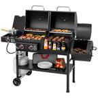 Royal Gourmet 2-Burner Gas and Charcoal Combo Grill with Offset Smoker, 34,000 BTU Dual Fuel Grill