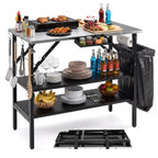 Foldable Outdoor Cook Station with Removable Shelves