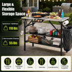 Foldable Outdoor Cook Station with Removable Shelves