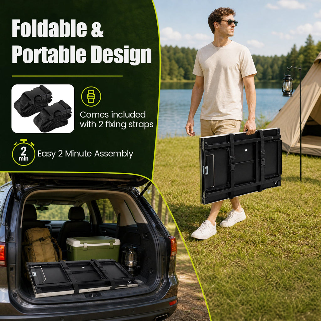 Foldable Outdoor Cook Station with Removable Shelves