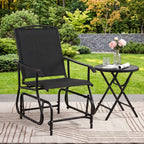 Outdoor Glider Chair with Metal Frame and Armrests