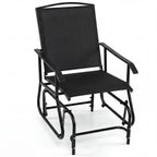 Outdoor Glider Chair with Metal Frame and Armrests
