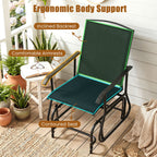 Outdoor Glider Chair with Metal Frame and Armrests