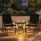 Outdoor Glider Chair with Metal Frame and Armrests