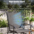 Outdoor Glider Chair with Metal Frame and Armrests