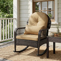 Outdoor Wicker Rocking Chair with Cushions - 400 LBS Capacity