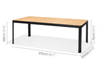 Portals Dark Lite FSC Teak Wood and Aluminum Rectangular Dining Set