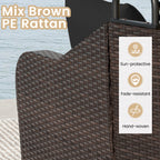 Outdoor Rattan Daybed with Retractable Canopy and Cushions
