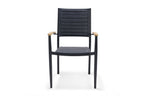 Portals Dark Lite FSC Teak Wood and Aluminum Rectangular Dining Set