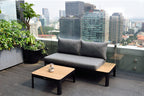 Portals Teak and Aluminum Modular Sofa 3pc Set