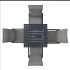 5 Pieces Patio Dining Set, Outdoor Furniture Table and Swivel Chairs Set, All Weather Garden Furniture Table Sets, Iron Patio Conversation Set with Umbrella Hole, For Lawn, Deck, Backyard