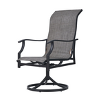5 Pieces Patio Dining Set, Outdoor Furniture Table and Swivel Chairs Set, All Weather Garden Furniture Table Sets, Iron Patio Conversation Set with Umbrella Hole, For Lawn, Deck, Backyard