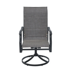 5 Pieces Patio Dining Set, Outdoor Furniture Table and Swivel Chairs Set, All Weather Garden Furniture Table Sets, Iron Patio Conversation Set with Umbrella Hole, For Lawn, Deck, Backyard