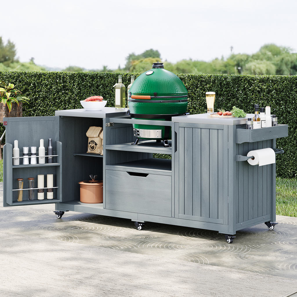 K&K 66.5" Outdoor Kitchen Island for Big Green Egg Grills (Cart only…)