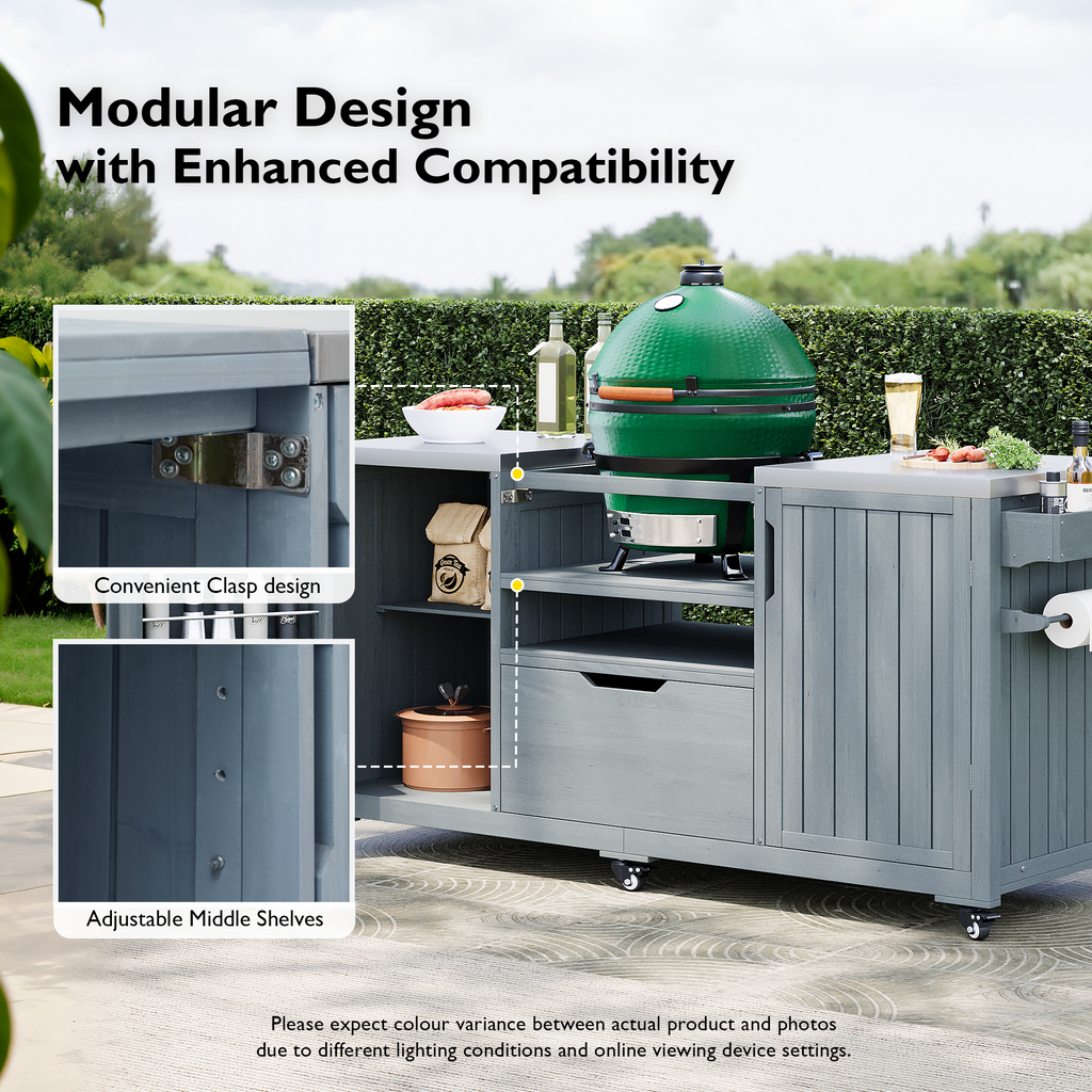 K&K 66.5" Outdoor Kitchen Island for Big Green Egg Grills (Cart only…)