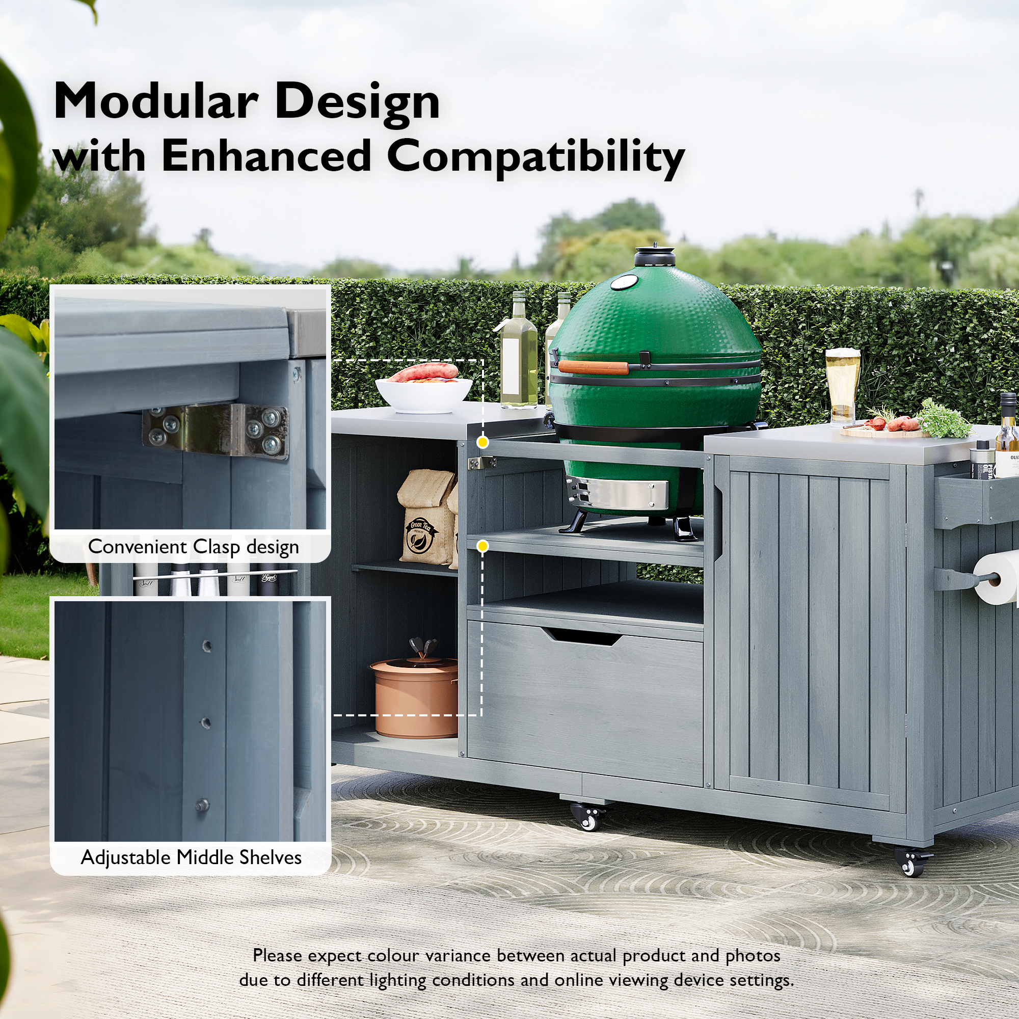 K&K 66.5" Outdoor Kitchen Island for Big Green Egg Grills (Cart only…)