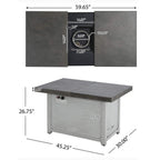 Alora Premium 50K BTU Rectangle Outdoor Aluminum Fire Pit Table (SAK70248)