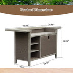 Alora Premium All-Weather Spacious Outdoor Patio Bar Table With Aluminum Frame (SAK51876)