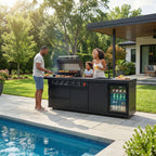 84-Inch Deluxe Stainless Steel Gas Outdoor Kitchen Barbecue Island Grill