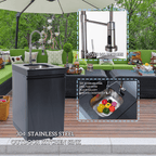 104" 4-Burner 72000 BTU Black Outdoor Kitchen Island Grill with Storage Cabinets & Drawers