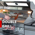 Castelle Flame Montclair 58-Inch 6-Burner 96K BTU Gas Outdoor Liquid Propane Grill Island With Wine Cooler And Rotisserie (SAK31642)