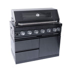Castelle Flame Inferno Premium Black Stainless Steel 6-Burner Liquid Propane Kitchen Grill Island With Rotisserie Kit (SAK82641)