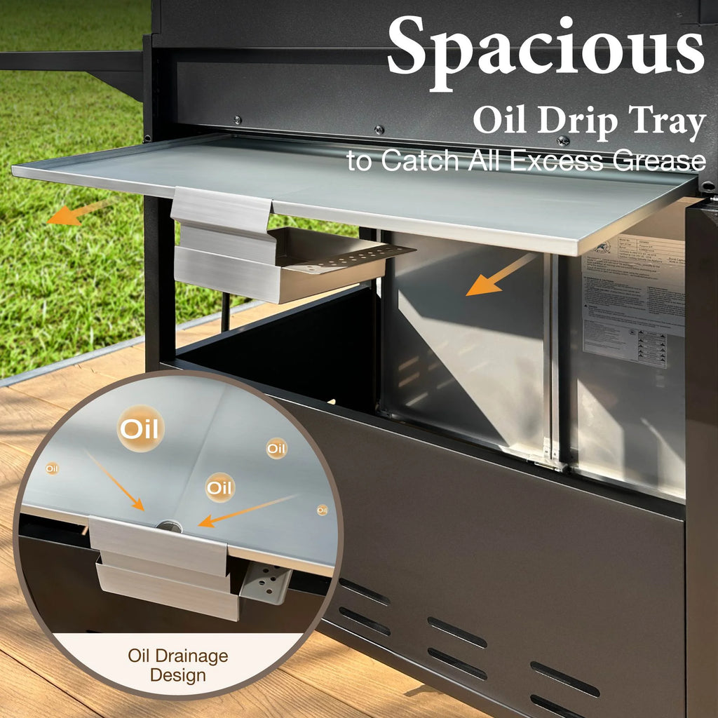 4 Burner Propane Gas Outdoor Grill with Side Burner Stainless Steel BBQ Grill