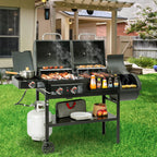 Royal Gourmet 2-Burner Gas and Charcoal Combo Grill with Offset Smoker, 34,000 BTU Dual Fuel Grill