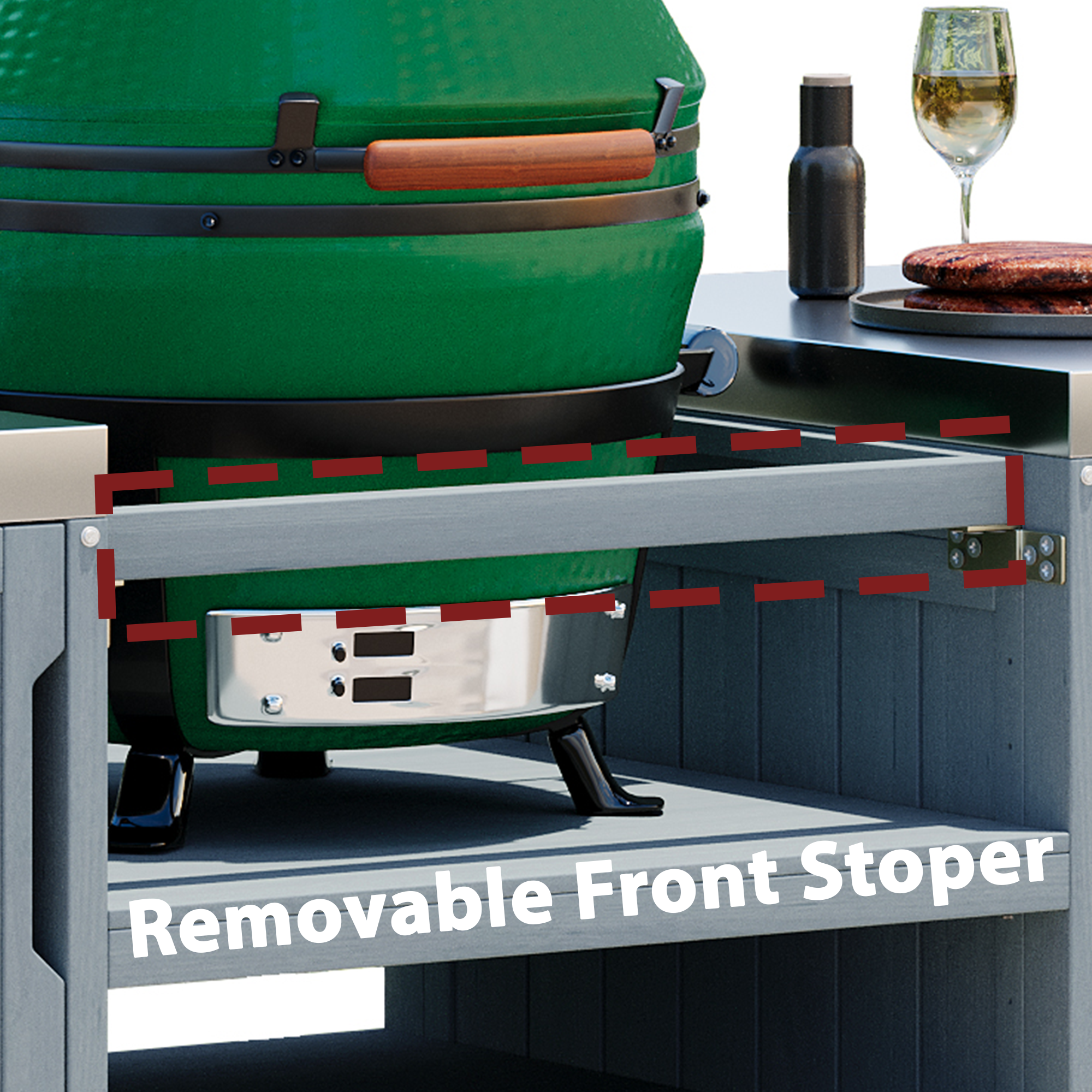 K&K 66.5" Outdoor Kitchen Island for Big Green Egg Grills (Cart only…)