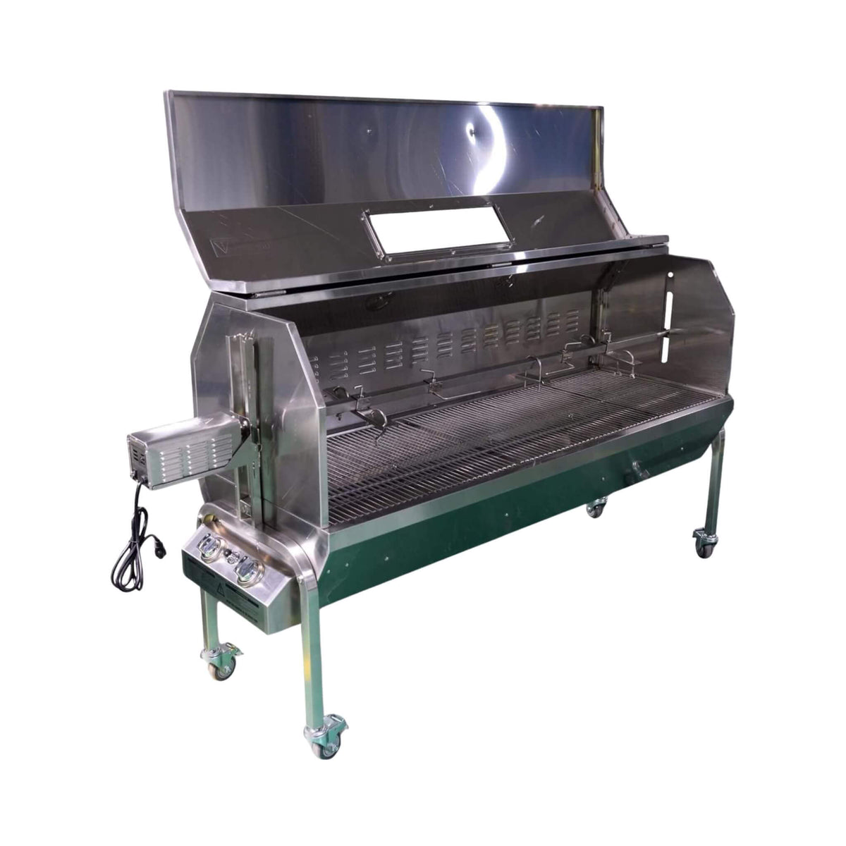 Extra-Large Stainless Steel Propane And Charcoal BBQ Rotisserie (SAK14873)