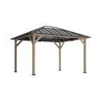 [08X10] Alora Heavy-Duty Fir Wood Hardtop Gazebo With Galvanized Steel Roof And Ceiling Hooks (SAK29467)