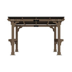 Alora Heavy-Duty Premium Wooden Grill Gazebo With Sloped Metal Roof (SAK61583)
