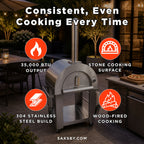 KoKoMo Grills Premium 32-Inch Stainless Steel Wood Fired Pizza Oven [KO-PIZZAOVEN] (SAK92618)