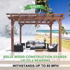 Alora Outdoor Cedar Wood Patio Pergola With Slatted Trellis Roof (SAK92150)
