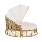 Alora 53-Inch Outdoor Patio Rattan Round Wicker Daybed With Retractable Canopy (SAK69241)