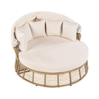 Alora 53-Inch Outdoor Patio Rattan Round Wicker Daybed With Retractable Canopy (SAK69241)