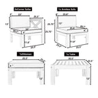 Alora 5-Piece Outdoor Patio Wood Sectional Sofa Set With Cushions (SAK31297)