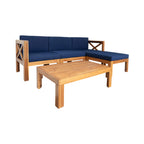 Alora 5-Piece Outdoor Patio Wood Sectional Sofa Set With Cushions (SAK31297)