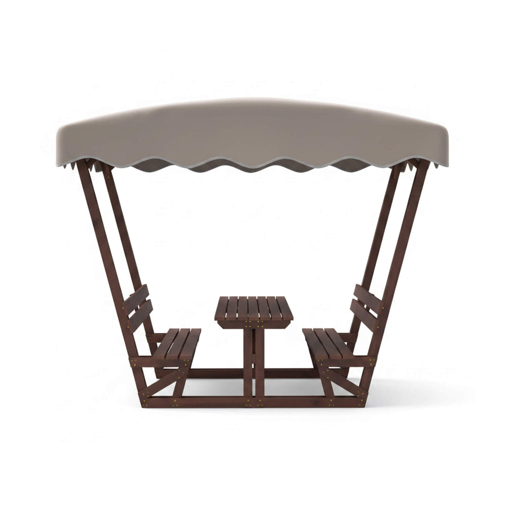 Alora Outdoor Waterproof Wood Picnic Table And Bench Set With Removable Canopy (SAK87135)
