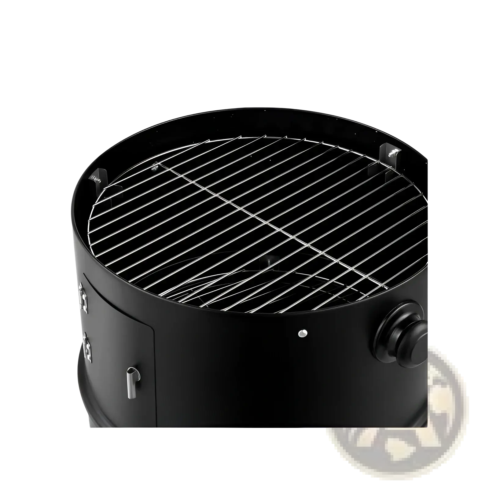 Portable Iron Charcoal Smoker Grill with Thermometer