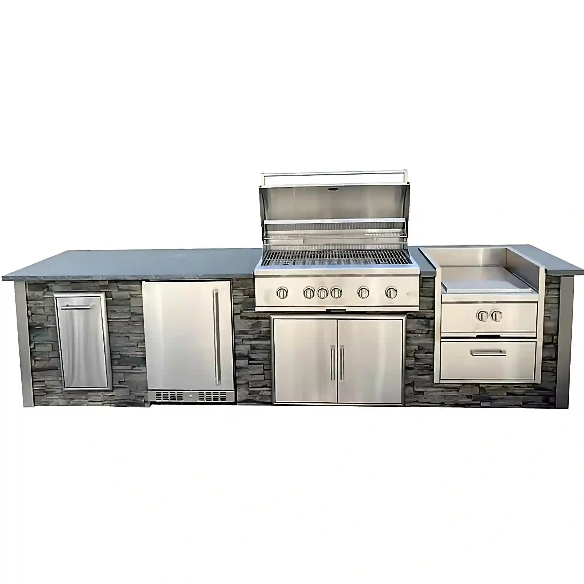 Custom Garden Outdoor Modular Kitchen Cabinets Complete Stainless Outdoor Kitchen Sturdy for Patio Commercial Use
