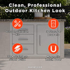 Summerset 33-Inch Stainless Steel Flush Mount Triple Drawer And Access Door Combo [DC3-33] (SAK92847)