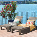 Outdoor Chaise Lounge Chair Set of 2 with 5-Position Backrest