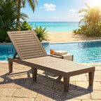 Outdoor Chaise Lounge Chair Set of 2 with 5-Position Backrest