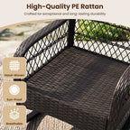 Outdoor Wicker Rocking Chair with Cushions - 400 LBS Capacity